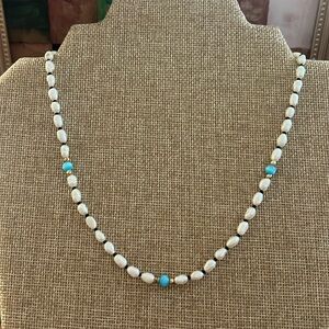 🛍️ 5/$20 🛍️ Seed Pearl & Blue Cat Eye Necklace